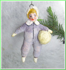 🎄Boy-Vintage antique Christmas spun cotton ornament figure #45241 picture