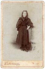 CIRCA 1880'S CABINET CARD Lovely Young Girl Black Dress Hutchings St. Louis, MO picture