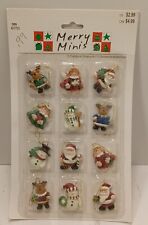 NEW 12 Merry Minis Christmas Tree Ornaments Set Resin Traditional Miniatures picture