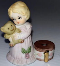Vintage Enesco Porcelain Growing Up Birthday Girls 1 Year Old Cake Topper picture
