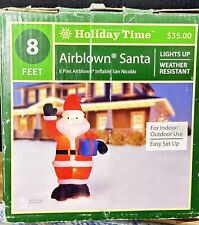 Holiday Time 8FT Airblown Inflatable Santa With Gift Christmas New In Box picture