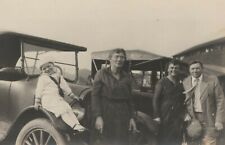 Family Posed On Classic Car Automobile Smiles Sailor Real Photo Vintage Postcard picture