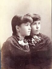 1890’s Sisters Girls Twins Young 2 Beauties CABINET CARD PHOTO Mansfield OH VTG picture