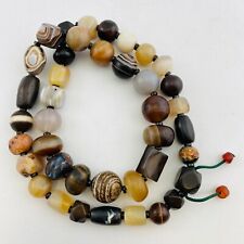 Old Natural Multi-Type Color and Shape Agate Beads Tibetan Necklace Collectibles picture