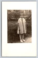 RPPC Child in Dress with Tall Socks AZO 1925-1940s VTG Postcard 1497 picture