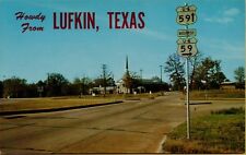 Street View Howdy From Lufkin Texas TX Postcard C40 picture