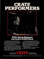 Randy Bachman of BTO - Bachman Turner Overdrive - CRATE AMPS - 1986 Print Ad picture