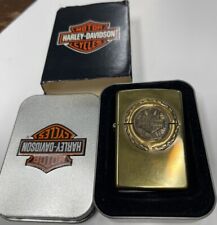 ZIPPO 1999 HARLEY DAVIDSON TIRE SURPRISE BRASS LIGHTER UNFIRED IN BOX 26S picture