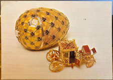 UK Art Postcard Gold CORONATION COACH EGG Faberge England Nicholas II V&A Museum picture