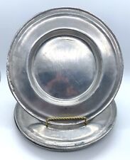 Pewter Metal Silver Tone Salad Plates Lot Of 3 Marked “B” 8.5” picture