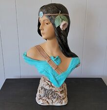 Vintage Mignon Chalkware Plaster Bust Indian Woman 18