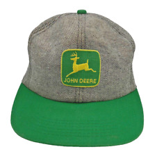 Vintage John Deere Trucker Hat Green Yellow Grey USA K Product Legs Up Snapback picture