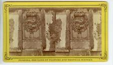 c1880s St. Augustine Spanish Coat of Arms at The Spanish Fort stereo photo picture