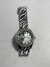 Disney Minnie Mouse Official Watch Zebra Band Mn2039 0311 Mother Of Pearl picture