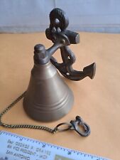 Vintage Small Nautical Brass Bell. Wall Mount. picture