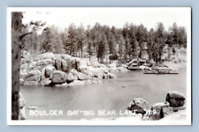 RPPC 1940'S. BIG BEAR LAKE, CAL. BOULDER BAY. POSTCARD JJ15 picture