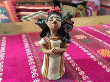 Vintage Frida Kahlo with Monkey Clay Figure by Josefina Aguilar,Mexican Folk Art picture