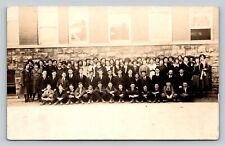 RPPC Group Photo School Students Dressed Nicely VINTAGE Postcard AZO 1918-1930 picture
