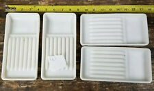 Lot Of 4 VINTAGE 1950s DENTAL MILK GLASS INSTRUMENT TRAYS #40 picture