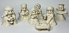 Vintage 1980's Sears 7 Piece Porcelain Nativity Set Retro Christmas Decor picture