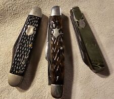 Group of three old knives - WINCHESTER Trade Mark made in USA pocket knife picture