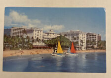 Vintage Postcard, Moana Hotel, Sailboats, Hawaii  picture