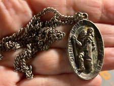 Vintage Hayward Sterling Silver Saint Christopher Medal on 24