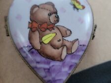 limoges trinket box peint main Heart Shaped Teddy Bear picture