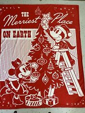 Disney Merriest Place On Earth Red & White Blanket Throw Soft & Fleece Lined picture