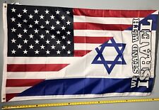 Jewish FLAG FREE USA SHIP America Israel Freedom Man Cave Trump Poster Sign 3x5 picture