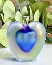 VTG Zellique Studios Purple Lavender Crystal Glass Heart Shape Perfume Bottle picture