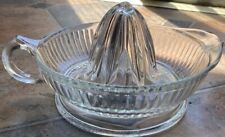 Vintage Anchor Hocking 1950’s-60’s Clear Ribbed Pressed Glass Juicer/Reamer USA picture