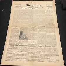vintage Hi-S-Potts Pottsville,pa April 12,1938 issue War is Glorious FD19 picture