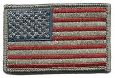 2PC Tactical USA Flag Subdued EMROIDERED MILITARY  ACU HOOK LOOP PATCH  picture