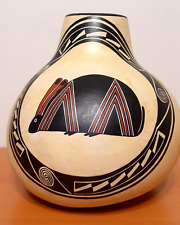 Zuni Artist Ron Rivera Hand Painted Large Gourd 