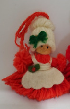 Hallmark SMALL Yarn Mrs Santa Ornament... Sold as Package Trim RARE SMALL ONLY picture