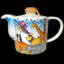 PAUL CARDEW Noah’s Ark Ceramic Teapot 2008 Animal Design Multicolor New 5”x6.5” picture