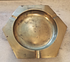 Vintage Large Brass Octagon Ashtray picture
