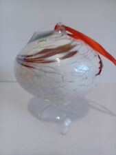 5.5X4.5 Hand Blown Glass Ball  /  Ornament Made In Poland, Huta Szkea, Hand Made picture