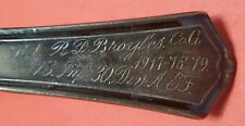 U.S. Medical Dept. Tablespoon - Engraved ID Sgt. Broyles, 118th Regt. 30th Div. picture