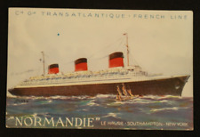 SS Normandie Normandy Le Havre Cle Gle Transatlantic French Line Postcard picture