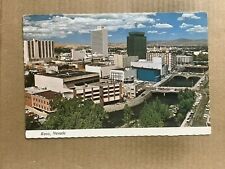 Postcard Reno NV Nevada Aerial View Downtown Skyline Truckee River Vintage PC picture