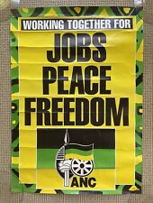 ANC - African Nation Congress Poster – Jobs Peace Freedom - Human Rights Vintage picture