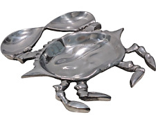 Large Crab Serving Platter Aluminum Alloy Hot Cold Metalware MCM VTG Bruce Fox picture