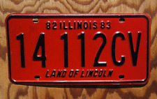 1982 1983 Red ILLINOIS License Plate - Nice Original picture
