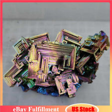 70g Natural Aura Rainbow Quartz Crystal Titanium Bismuth Ore Specimens Healing picture