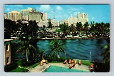 Miami, FL-Florida, Downtown Miami, Looking Across River, Vintage Postcard picture