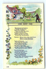 postcard Home sweet Home words to the song 1602 picture