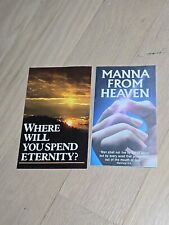 2 x Vintage Christian Pamphlets Where Will You Spend Eternity? Manna From Heaven picture