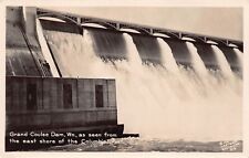 RPPC Spokane WA Columbia River Grand Coulee Dam Photo Vtg Postcard C15 picture